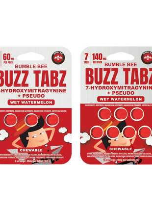 Bumble Bee Buzz Tabz Chewable (3ct / 7ct) - Wet Watermelon | 7-OH + Pseudo Extract