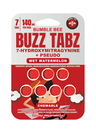 Bumble Bee Buzz Tabz Chewable (3ct / 7ct) - Wet Watermelon | 7-OH + Pseudo Extract