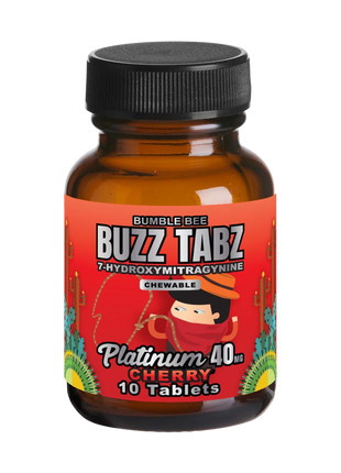 Bumble Bee Buzz Tabz Platinum (Cereza) - Masticables de 7-OH de 40 mg 