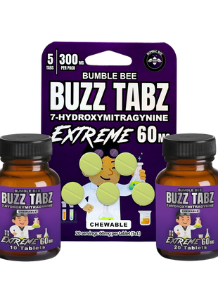 Bumble Bee Buzz Tabz Extreme (5/10/20 unidades) - Masticables de 60 mg de 7-OH 